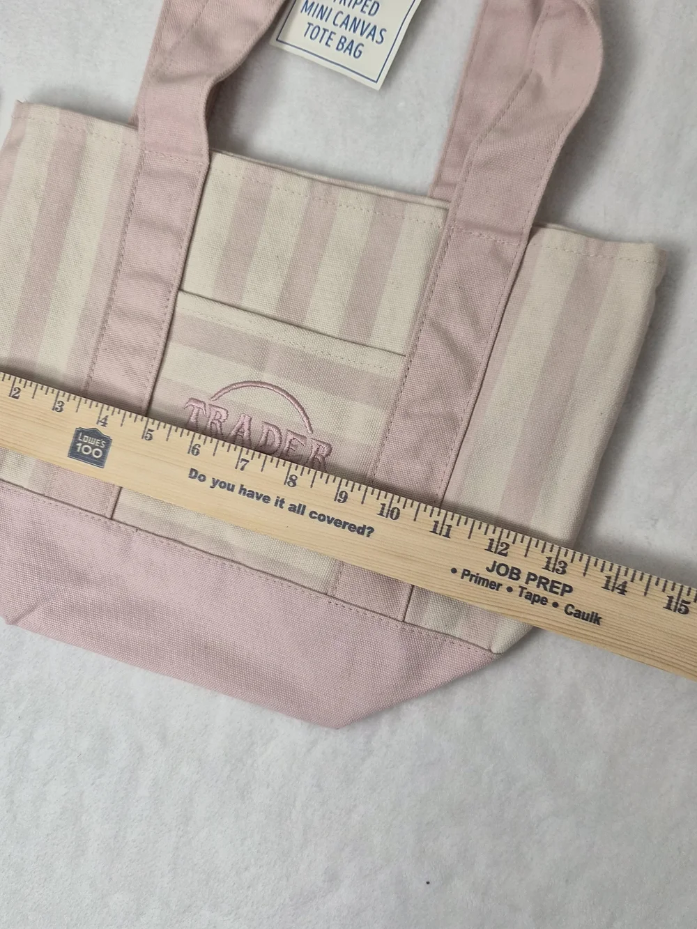 NWT Trader Joe's Striped Mini Canvas Tote Bag Set of 4 Complete Pastel Limited